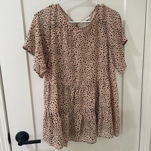 Printed flowy babydoll top